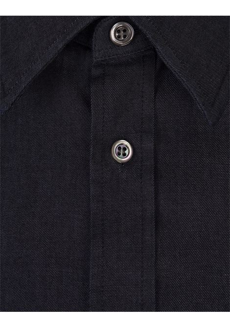 Camicia Harness In Denim Con Fibbia A T in Indaco ALEXANDER MCQUEEN | 828635-QYABM4244